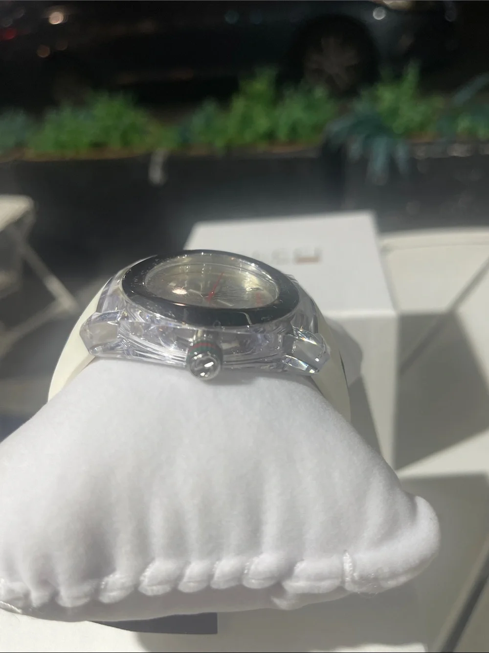 Gucci White and Green Red Accent Men's Watch